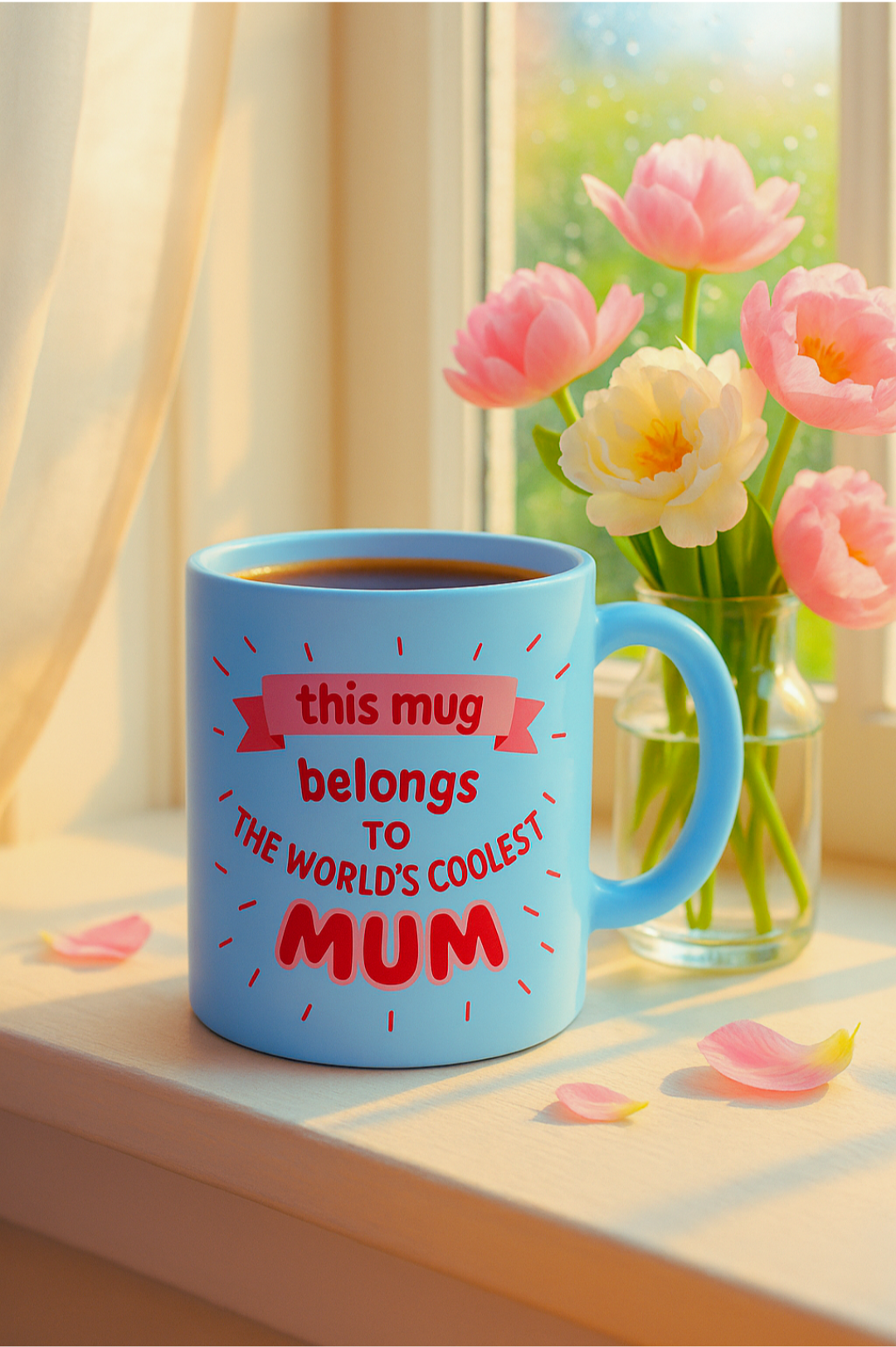 "World's Coolest Mum Mug " Cute Pink Gift for Mother's Day, Birthday, or Appreciation